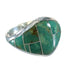 Southwestern Silver Turquoise Inlay Ring Size 5-1/2 AX88529